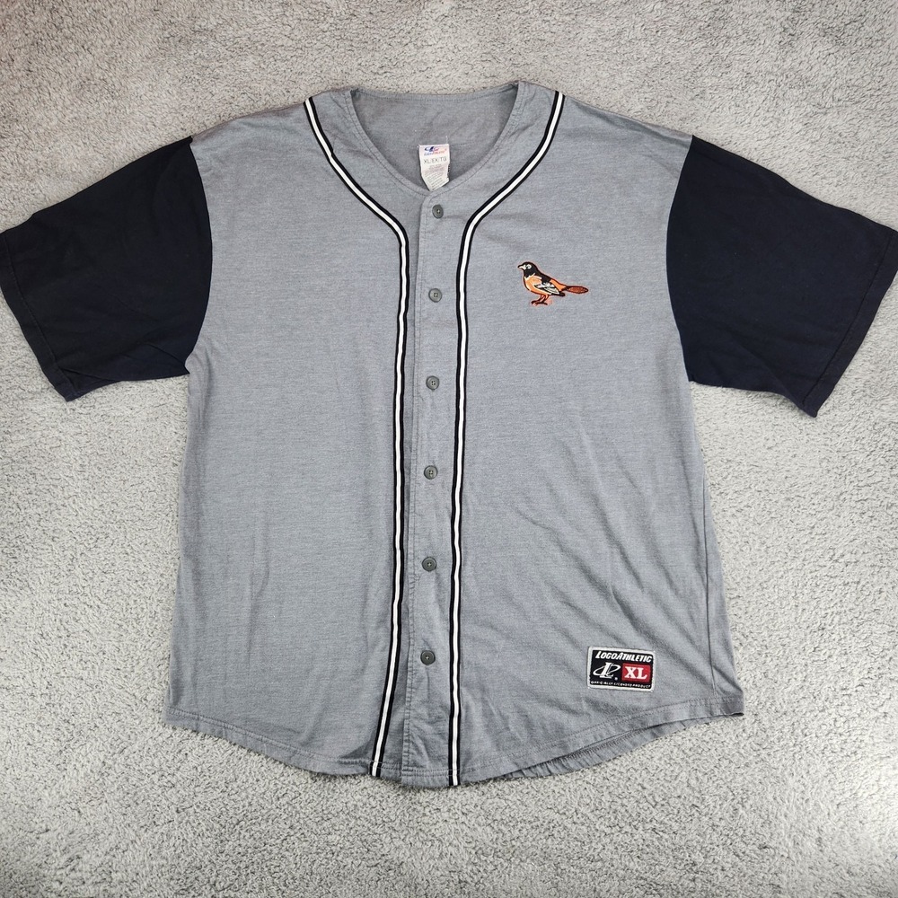 Vintage 90's Baltimore Orioles Logo Athletic Jersey Size XL Gray Black